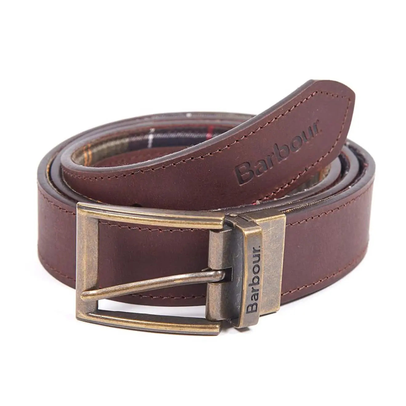 Barbour Tartan Reversible Leather Belt Classic Tartan