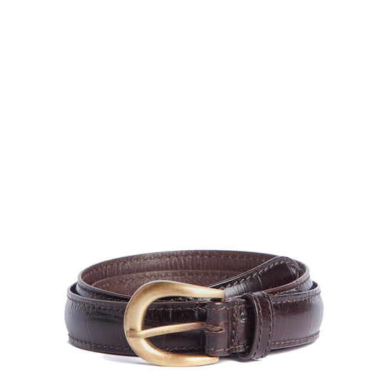Barbour Womens Faux Croc Leather Belt Classic Black Cherry - The Sporting Lodge