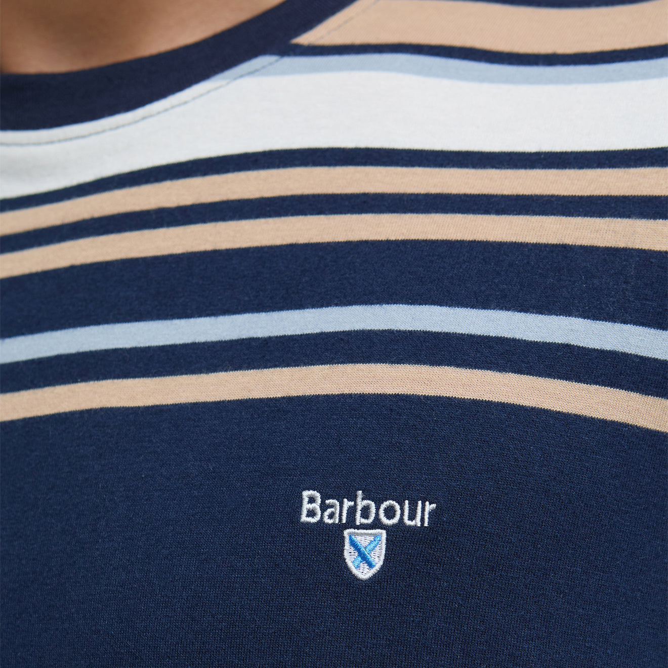 Barbour Aickmen Tailored Striped T-Shirt Navy