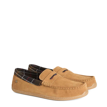 Barbour Albert Slipper Camel Suede