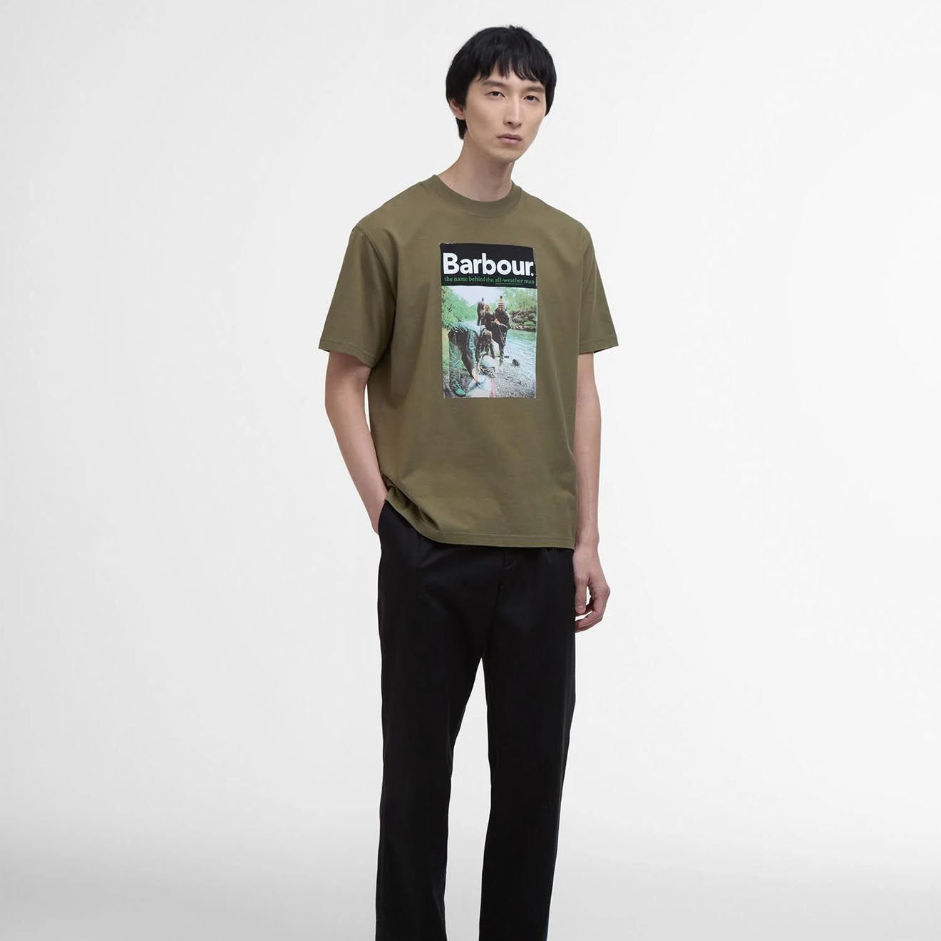 Barbour All-Weather Graphic Fit T-Shirt Mid Olive - The Sporting Lodge