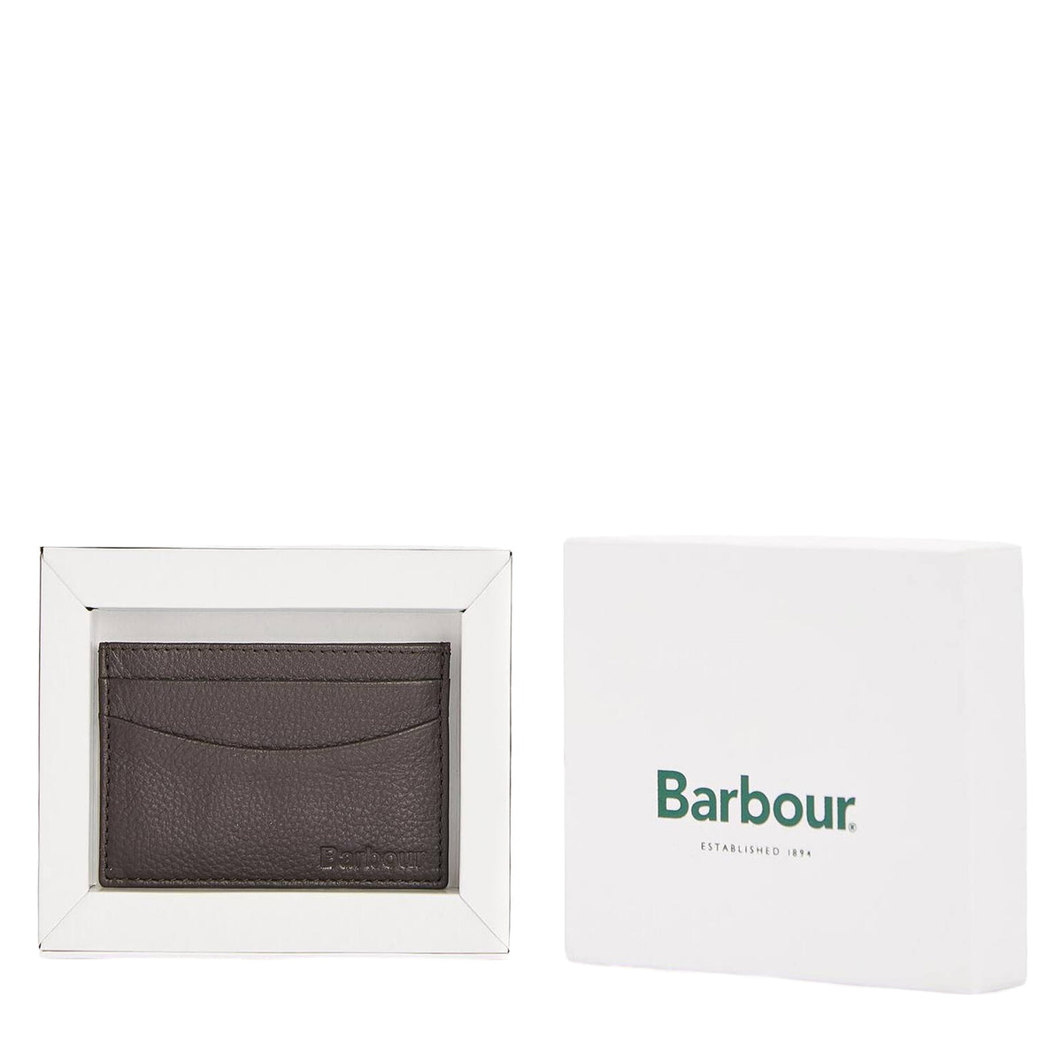 Barbour Amble Leather Card Holder Dark Brown