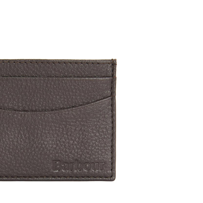Barbour Amble Leather Card Holder Dark Brown