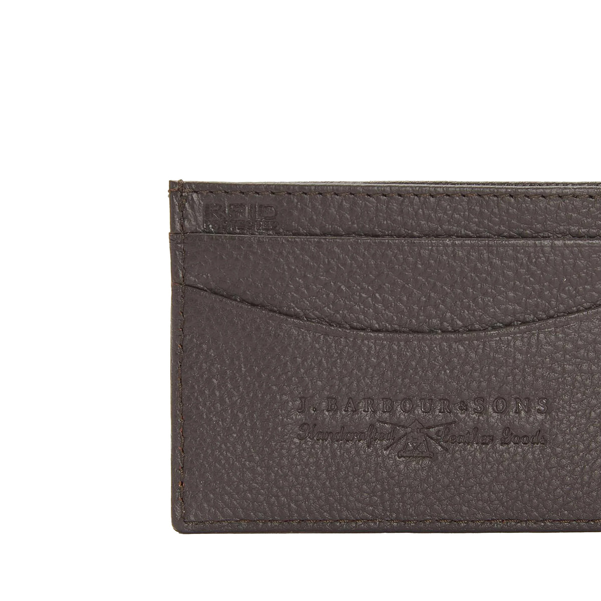 Barbour Amble Leather Card Holder Dark Brown