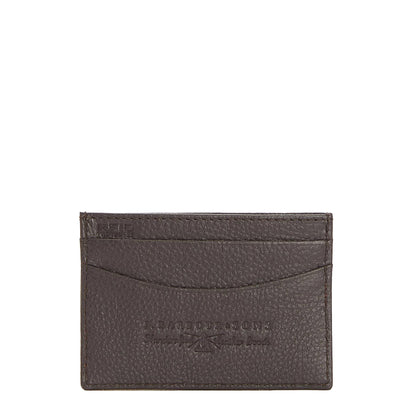 Barbour Amble Leather Card Holder Dark Brown