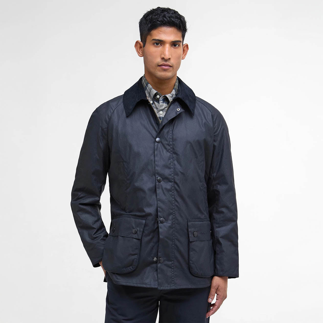 Barbour Ashby Waxed Jacket Navy - The Sporting Lodge