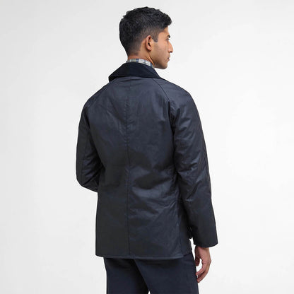 Barbour Ashby Waxed Jacket Navy - The Sporting Lodge