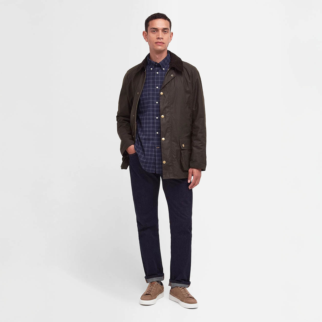 Barbour Ashby Waxed Jacket Olive - The Sporting Lodge