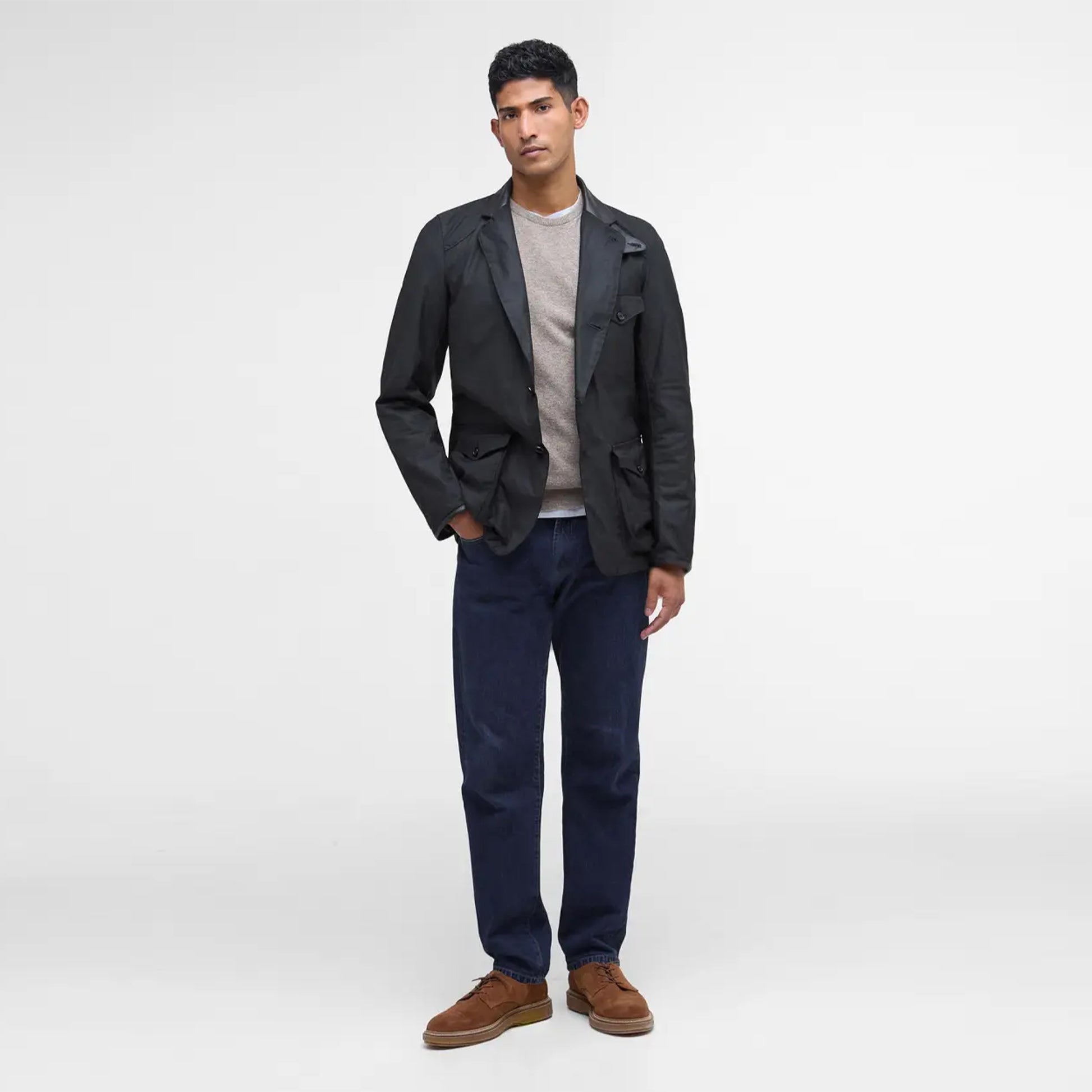 Barbour Beacon Sports Wax Jacket Black - The Sporting Lodge