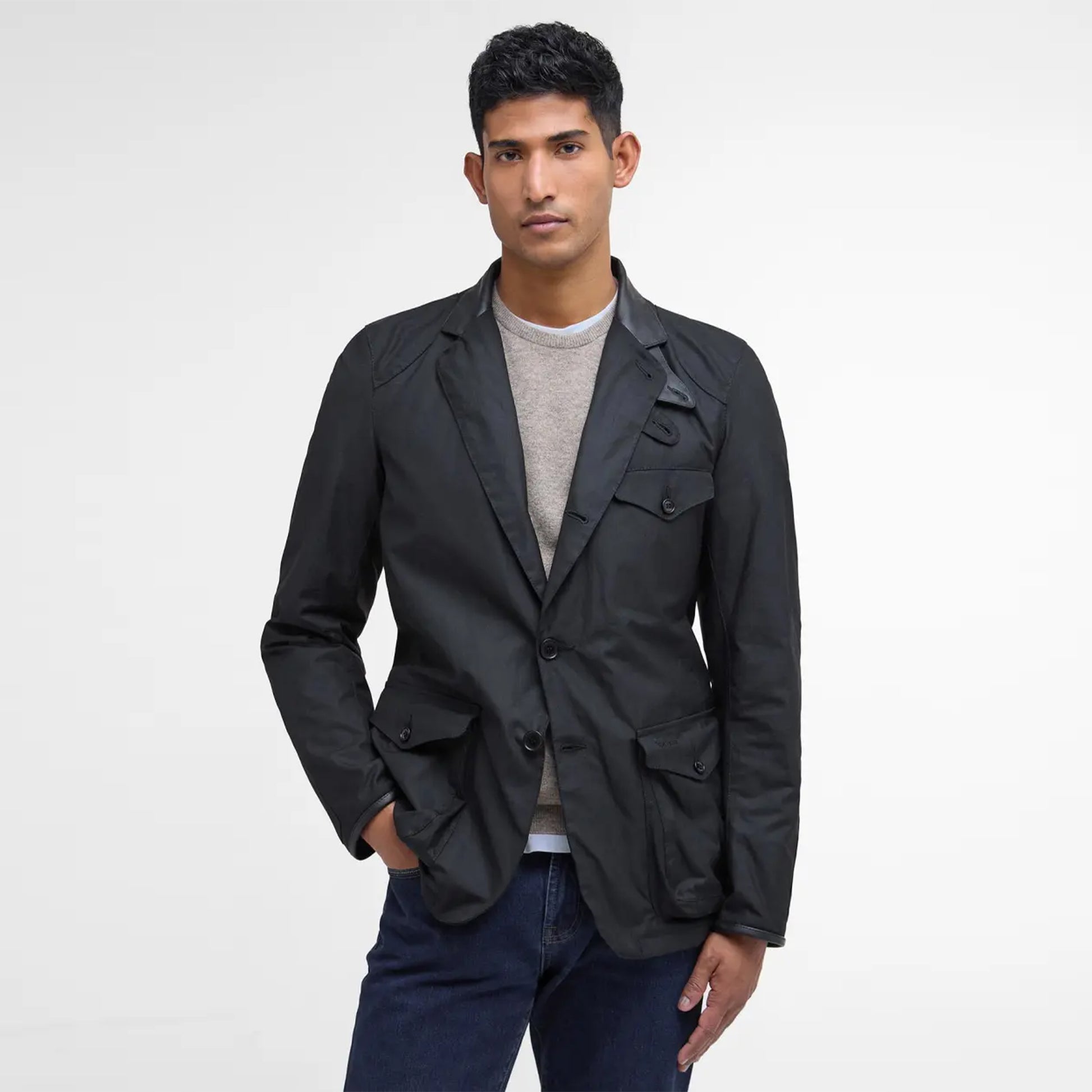Barbour Beacon Sports Wax Jacket Black - The Sporting Lodge