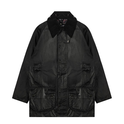 Barbour Beaufort Wax Jacket Black - The Sporting Lodge