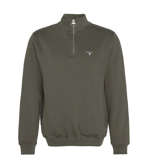 Barbour Beckhill Half Zip Sweatshirt Mid Olive