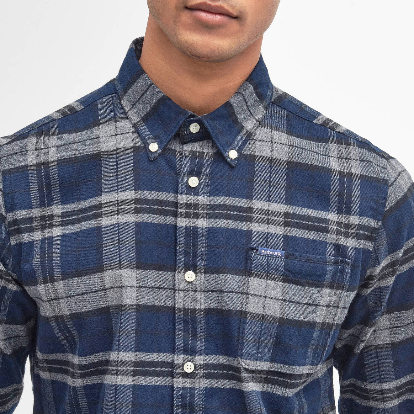 Barbour Betsom Tailored Checked Shirt Grey Marl