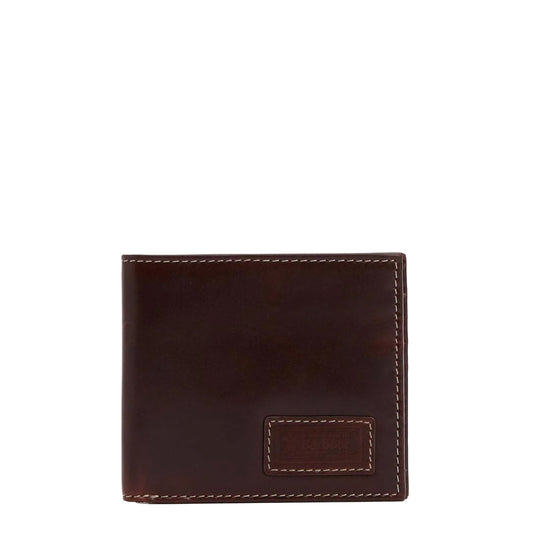 Barbour Bilton Leather Wallet Burnt Chocolate Brown