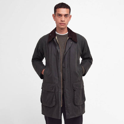 Barbour Border Waxed Jacket Sage