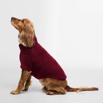 Barbour Brindle Fleece Dog Jumper Red