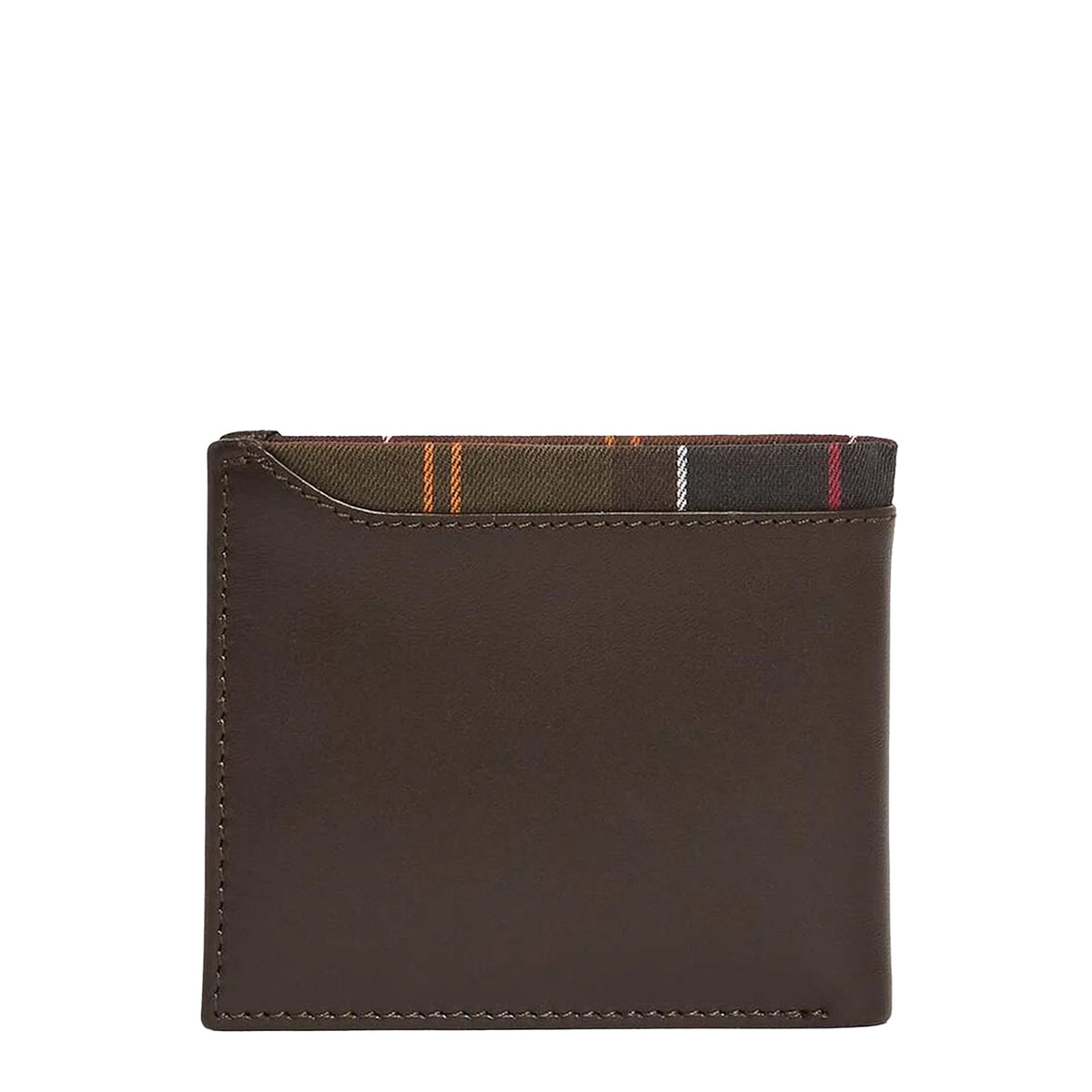 Barbour Brodick Leather/Tartan Billfold Wallet Brown / Classic