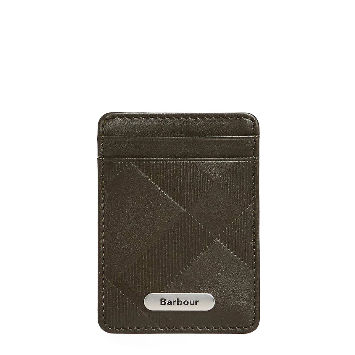 Barbour Brunton Leather Card Holder Dark Olive