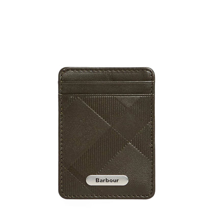 Barbour Brunton Leather Card Holder Dark Olive