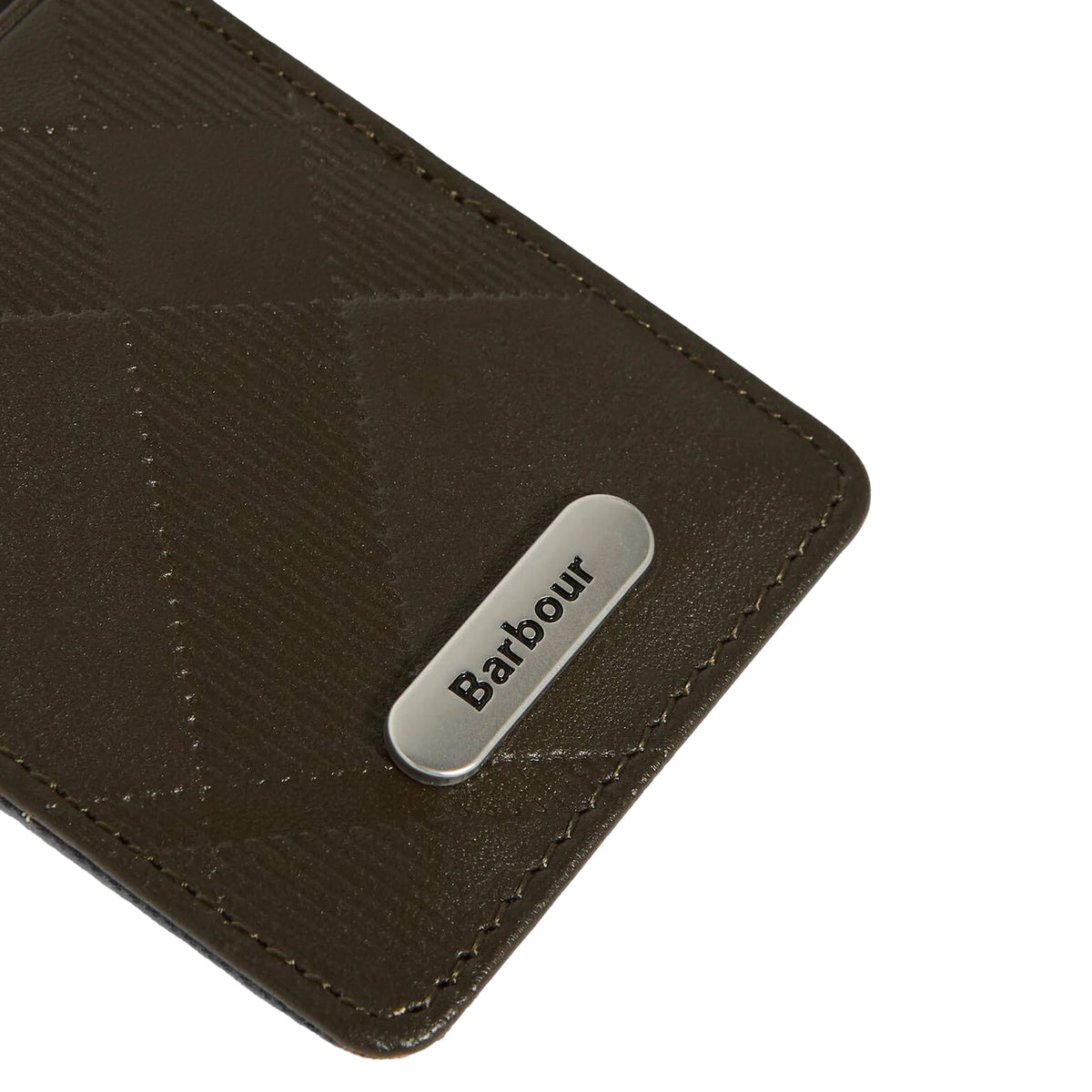 Barbour Brunton Leather Card Holder Dark Olive