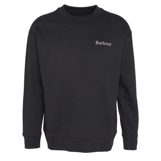 Barbour Brushed Nicholas OS Crew Neck Sweatshirt Black - The Sporting Lodge