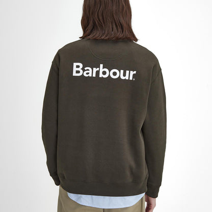 Barbour Brushed Nicholas OS Crew Neck Sweatshirt Sage - The Sporting Lodge