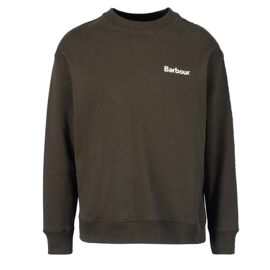Barbour Brushed Nicholas OS Crew Neck Sweatshirt Sage - The Sporting Lodge