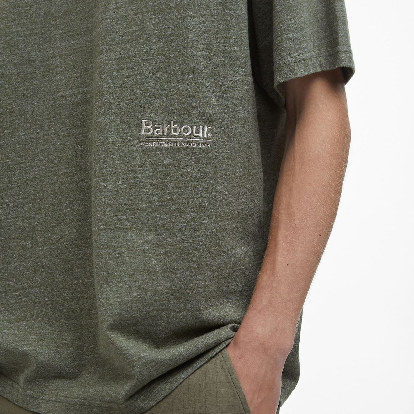 Barbour Calton Linen Blend Fit T-Shirt Burnt Olive - The Sporting Lodge