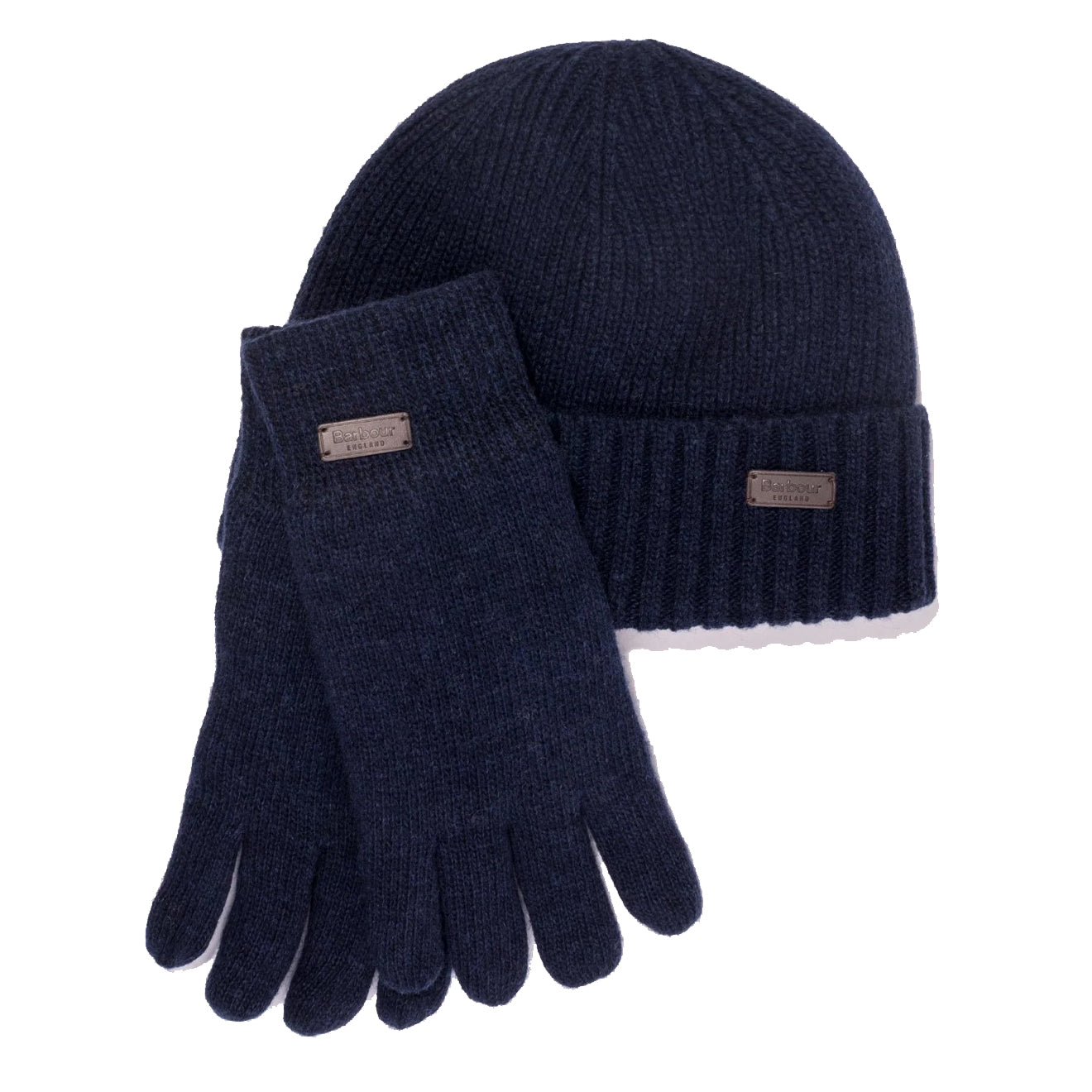 Barbour Carlton Beanie & Gloves Gift Set Navy - The Sporting Lodge