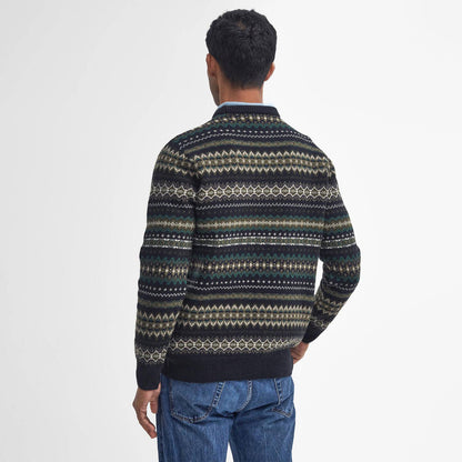 Barbour Case Fair Isle Crew Neck Sweater Black Marl