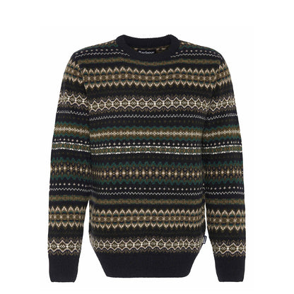 Barbour Case Fair Isle Crew Neck Sweater Black Marl
