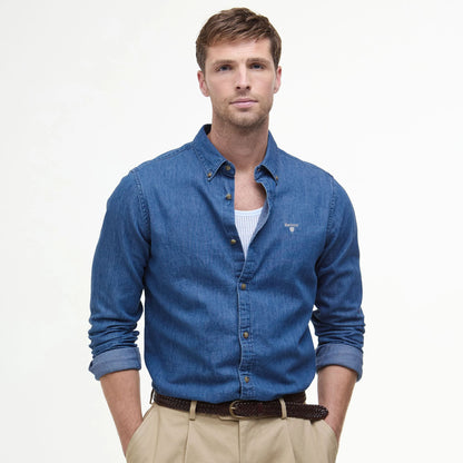 Barbour Chambray Crest Tailored Fit Shirt Chambray - The Sporting Lodge