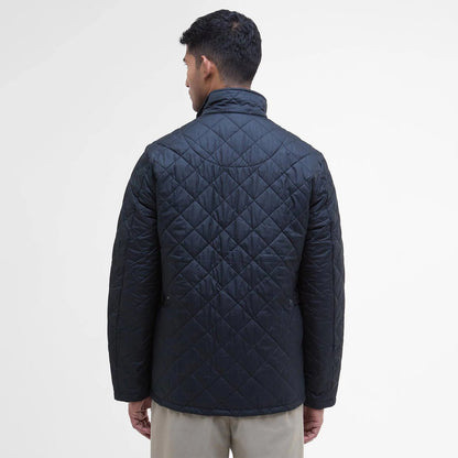 Barbour Chelsea Sportsquilt Jacket Navy rear view showing quilted back panel and clean finish