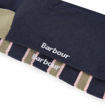 Barbour Colour Block Socks Gift Set Navy / Olive / Pink - The Sporting Lodge