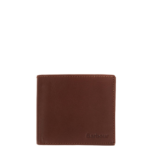 Barbour Colwell Leather Billfold Wallet Brown/Classic