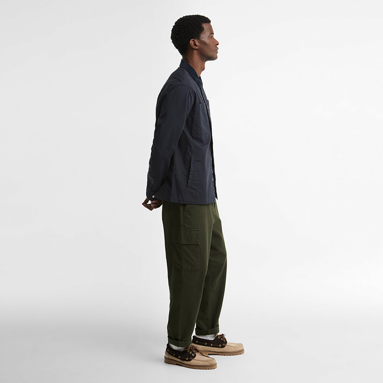 Barbour Cord Collar Twill Overshirt Dark Navy
