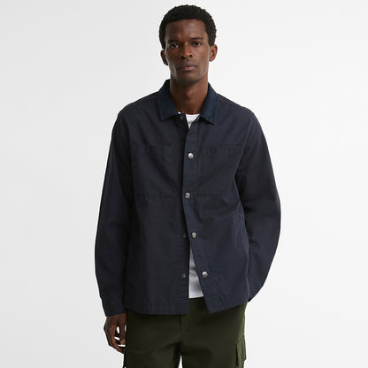 Barbour Cord Collar Twill Overshirt Dark Navy