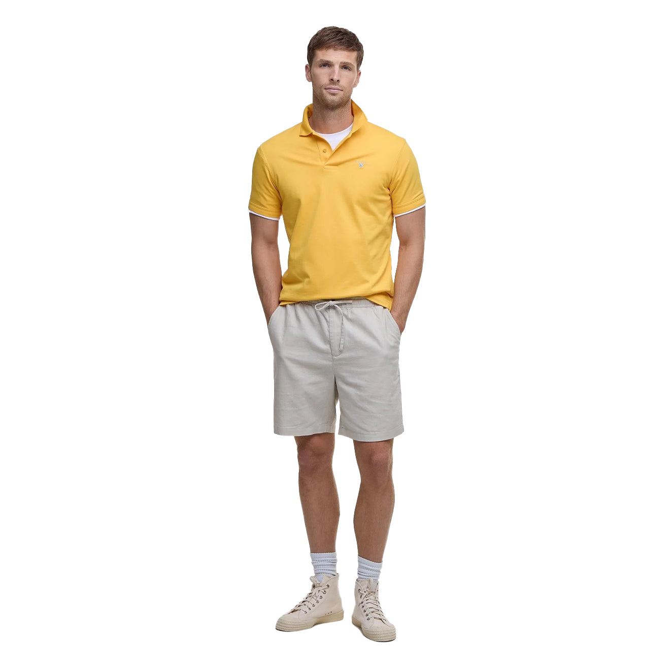 Barbour Cotton Linen Relaxed Short Mist - The Sporting Lodge