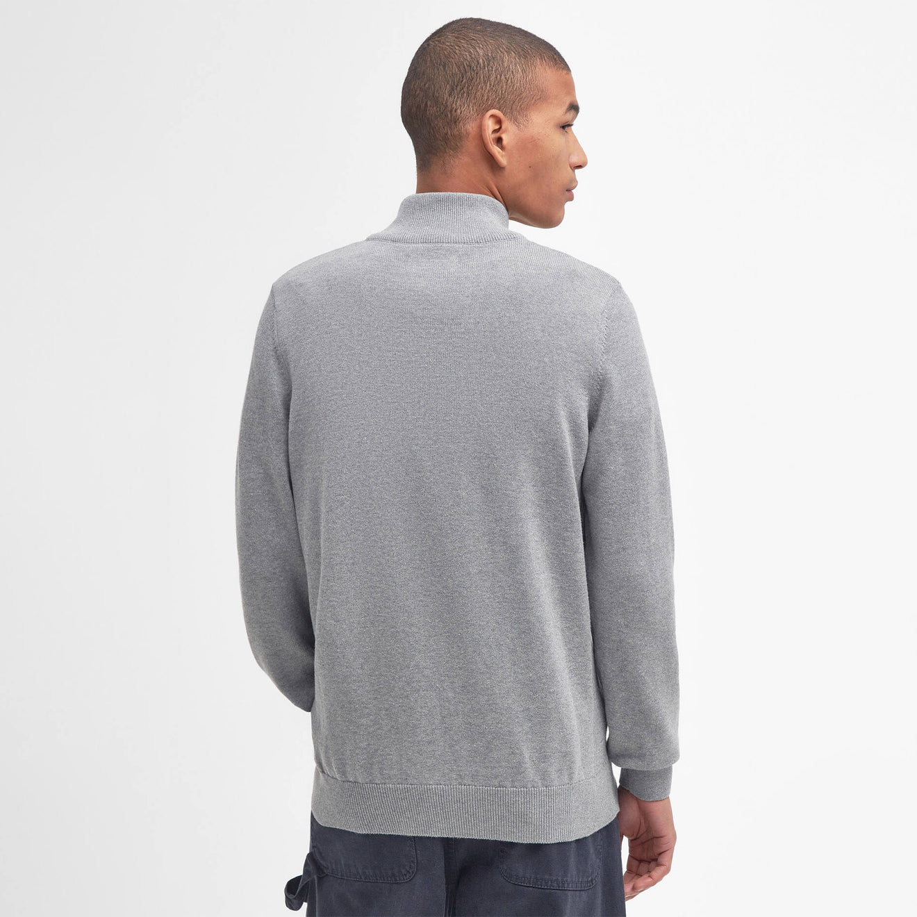 Barbour Cotton Quarter - Zip Jumper Grey Marl - The Sporting Lodge