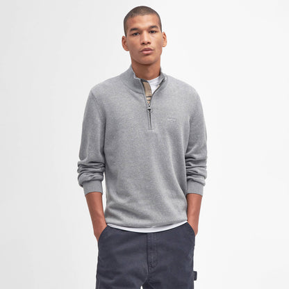 Barbour Cotton Quarter - Zip Jumper Grey Marl - The Sporting Lodge