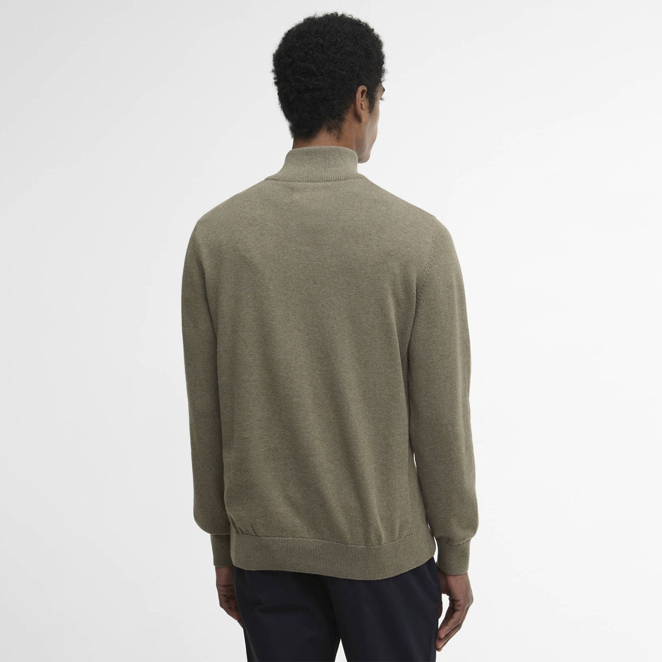 Barbour Cotton Quarter - Zip Jumper Smokey Olive - The Sporting Lodge