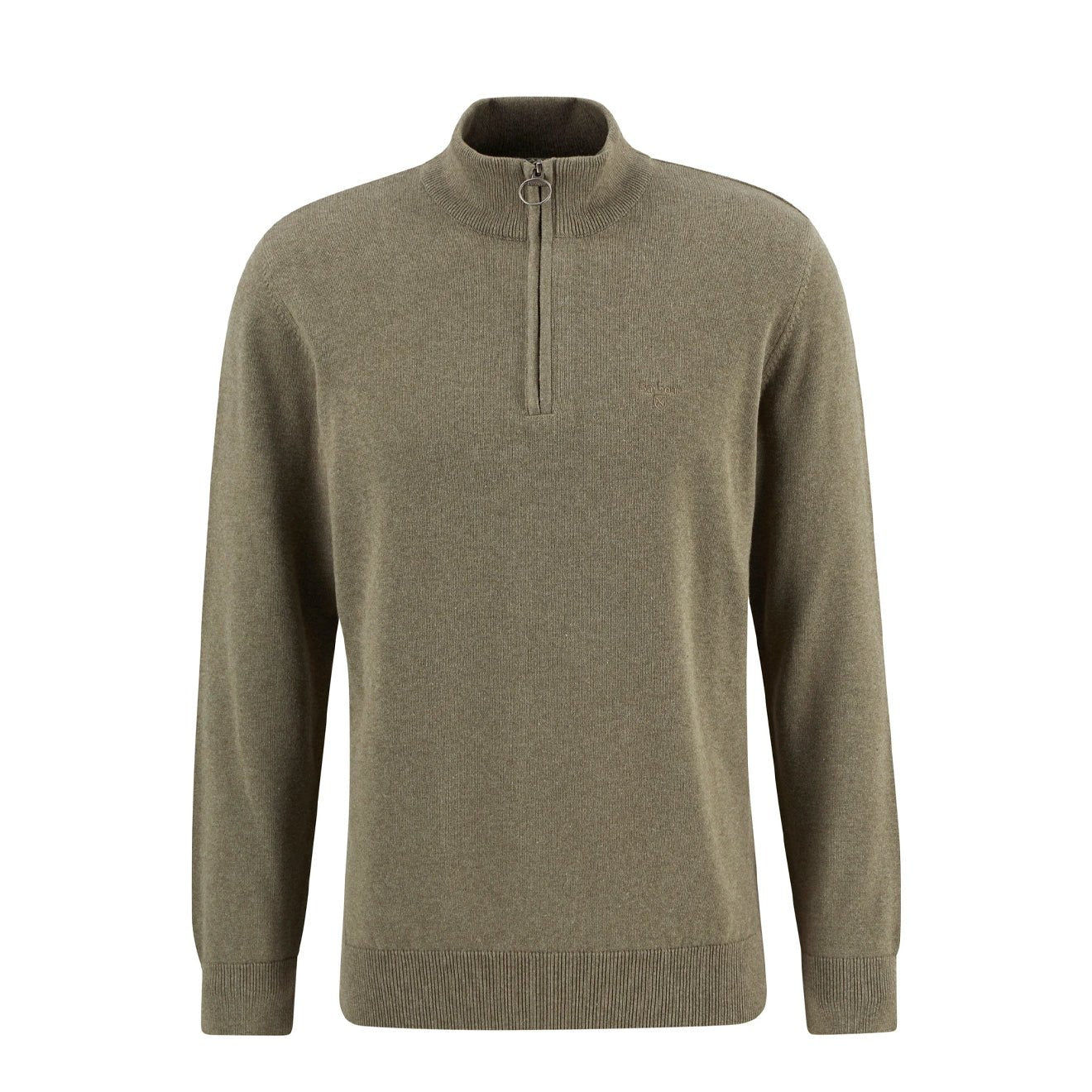 Barbour Cotton Quarter - Zip Jumper Smokey Olive - The Sporting Lodge