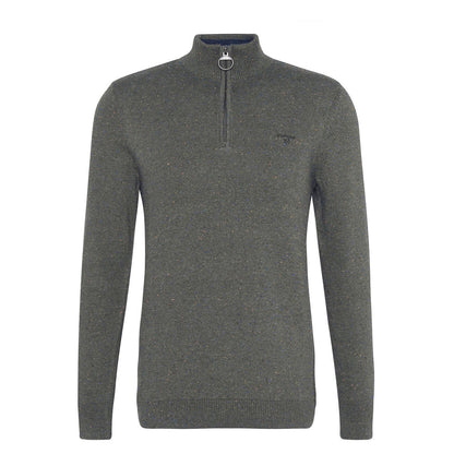 Barbour Cotton Tainsbury Half Zip Sweater Olive