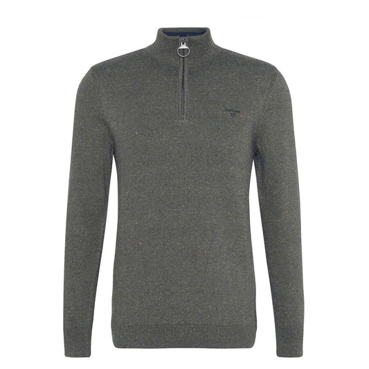 Barbour Cotton Tainsbury Half Zip Sweater Olive