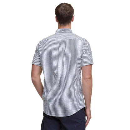 Barbour Cresswell Seersucker Summer Fit Shirt Navy - The Sporting Lodge