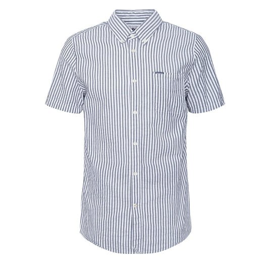 Barbour Cresswell Seersucker Summer Fit Shirt Navy