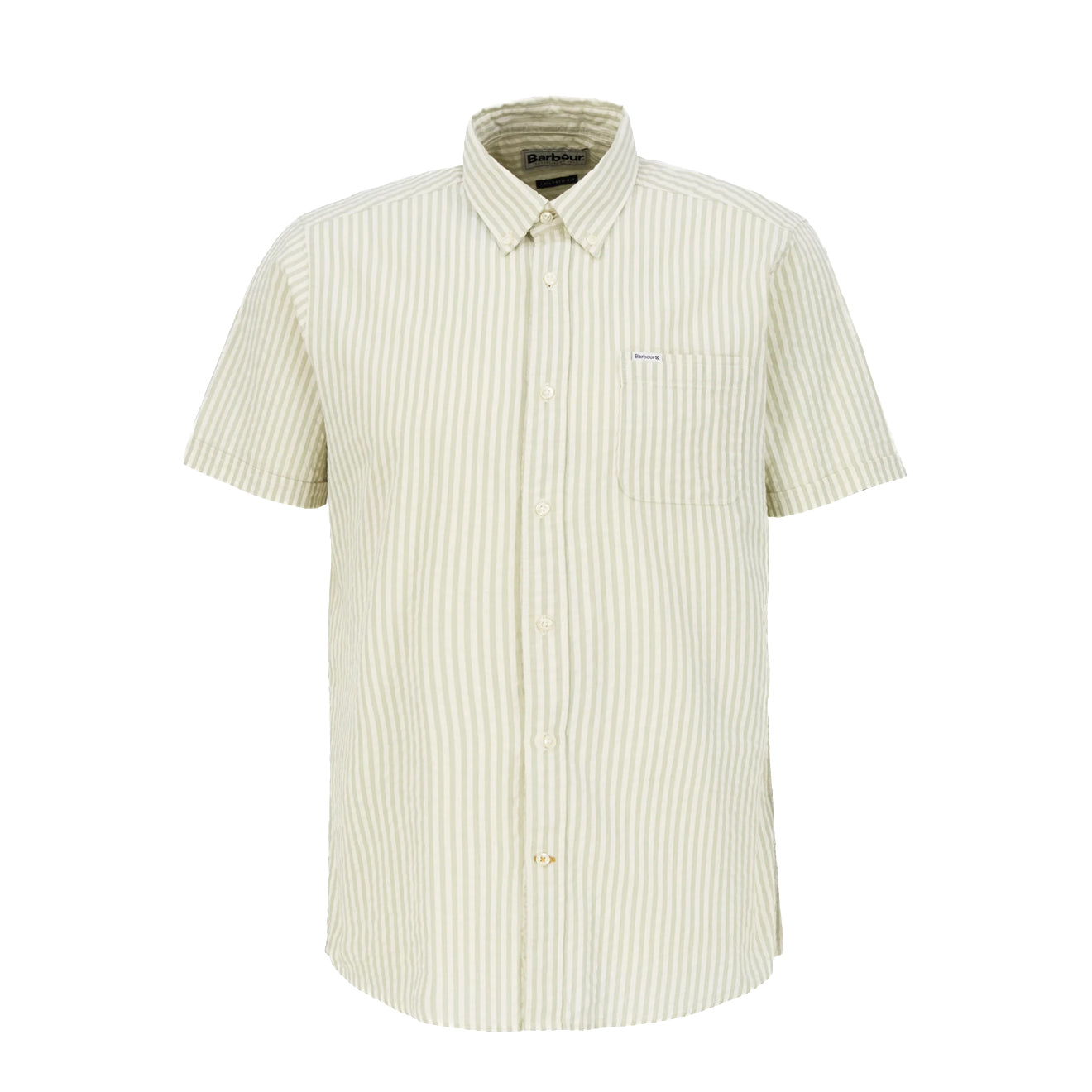 Barbour Cresswell Seersucker Summer Fit Shirt Sea Green