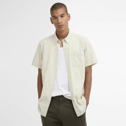 Barbour Cresswell Seersucker Summer Fit Shirt Sea Green