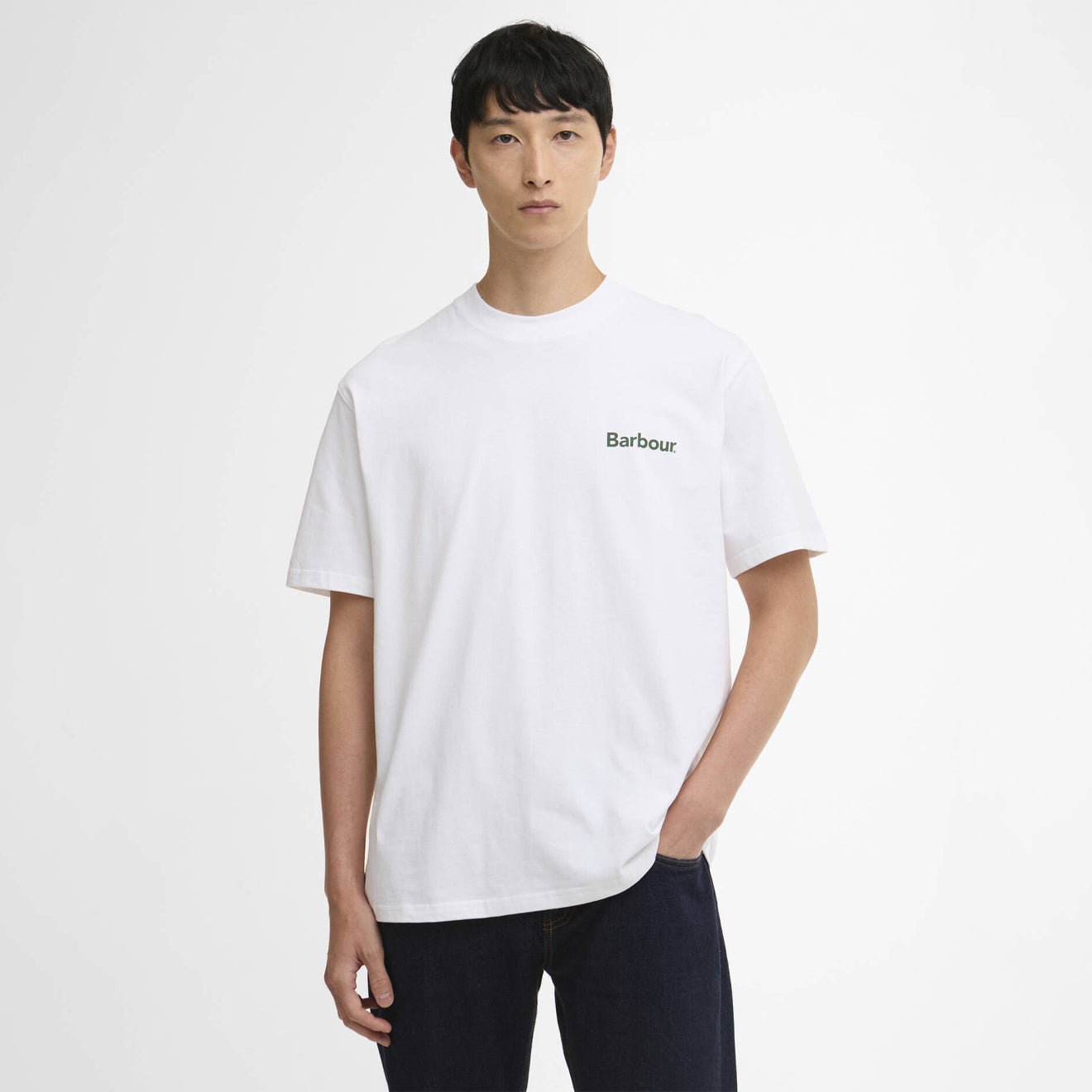 Barbour Crossby Archive Logo Oversized T-Shirt White