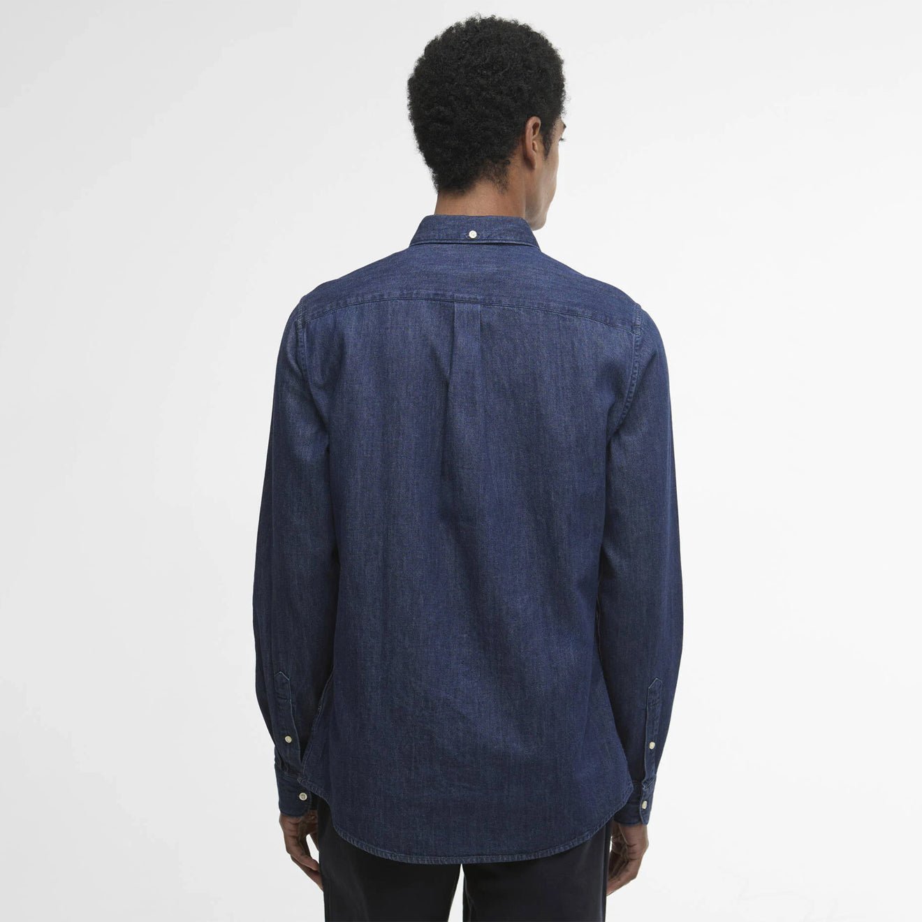 Barbour Denim Crest Tailored L/S Shirt Indigo - The Sporting Lodge
